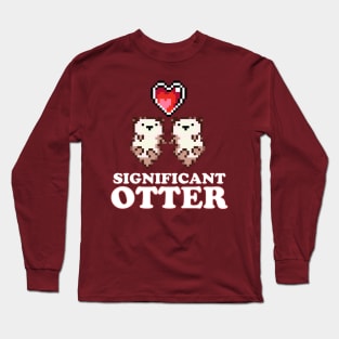 Significant Otter Pixel Art Long Sleeve T-Shirt